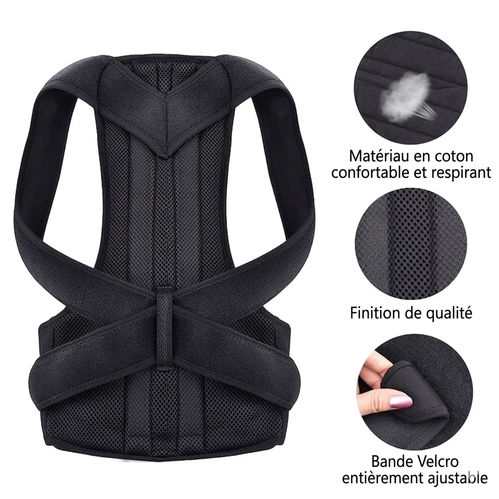 Correcteur de Posture Ajustable – Confort & Maintien Optimal
